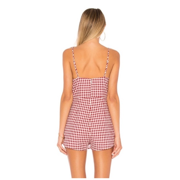 Red Gingham Romper - Picture 2 of 4